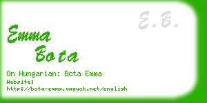 emma bota business card